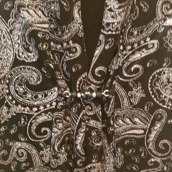 Elements Black Velvet Blazer Jacket Two in One Top Jacket Holiday Party Size M - Picture 3 of 7